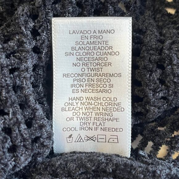 Elie Tahari for Design Nation Black Open-Work Vented Back Chenille Sweater S - Picture 8 of 10